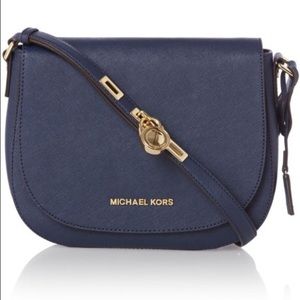 Michael Kors Navy Hamilton Crossbody Bag